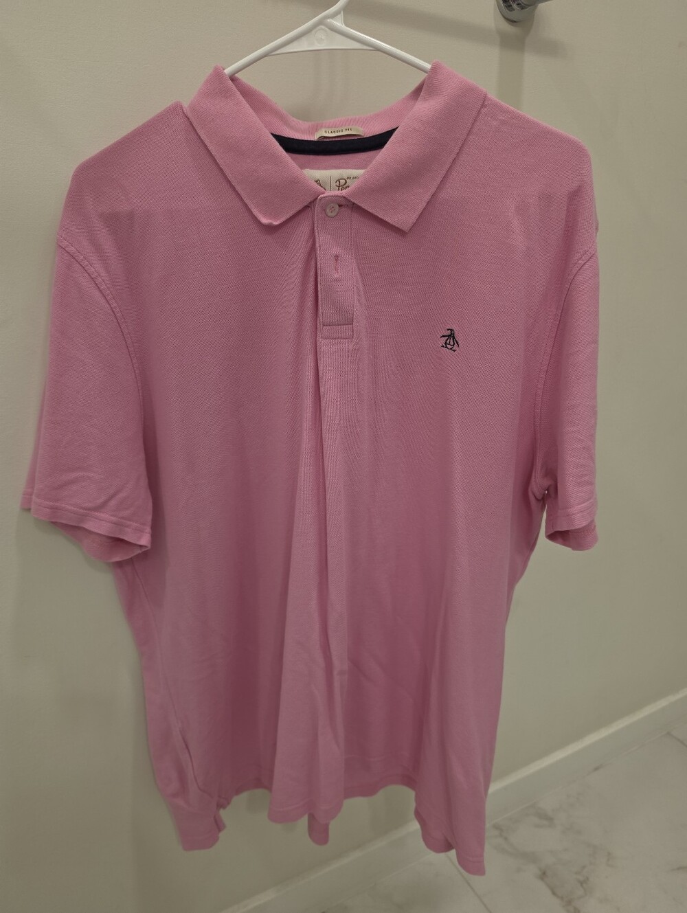 Original Penguin Polo Shirt Men's XL Pink Short Sleeve Classic Fit